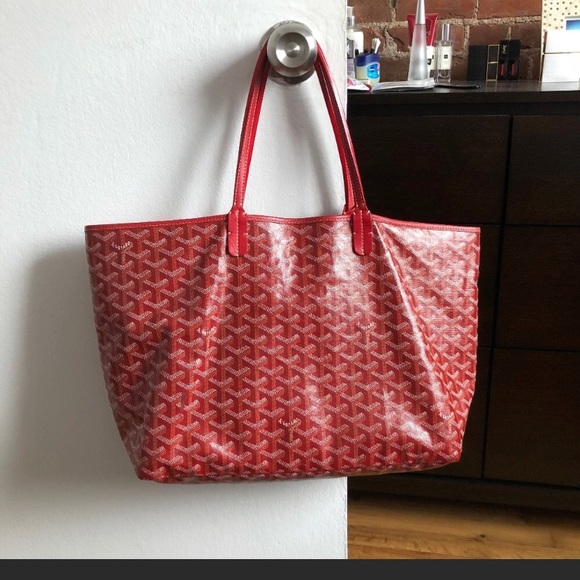 goyard red tote bag